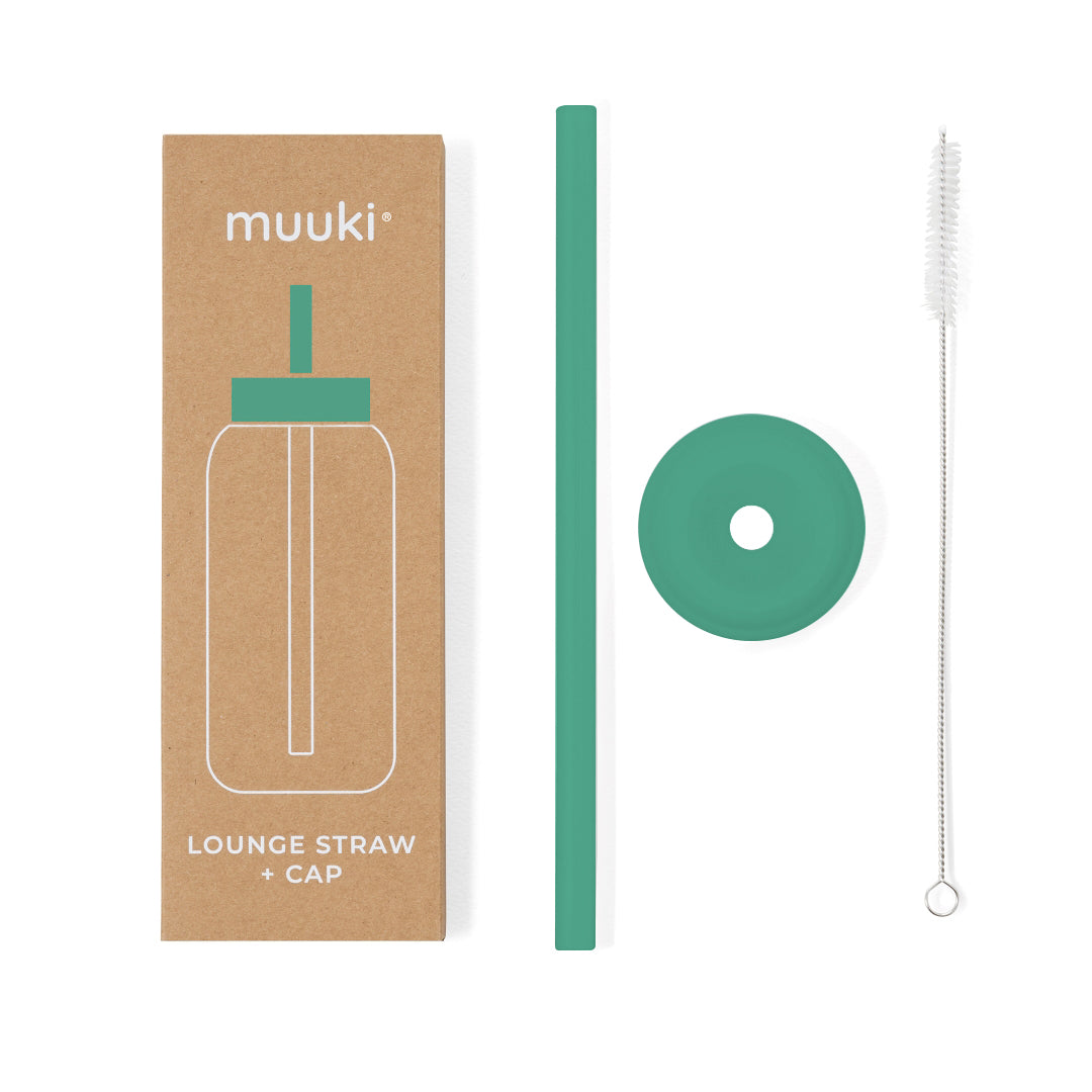 Muuki lounge straw + dop Frosted green