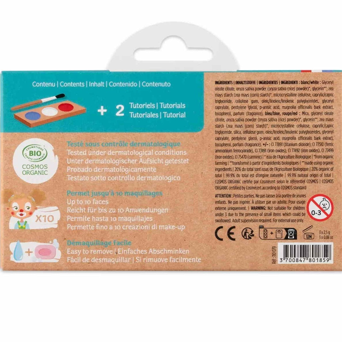 Namaki schminkset clown en harlekijn 3 kleuren 3 jr+ 3700847801859