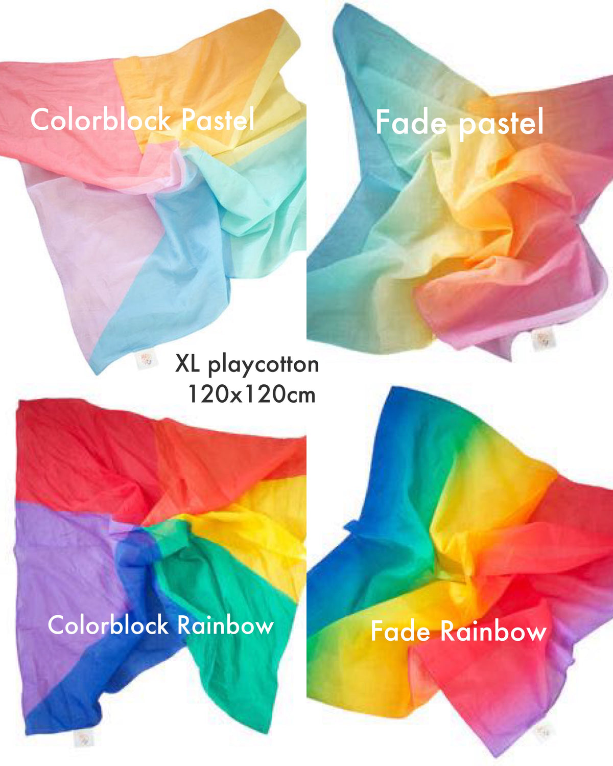 Pit and Play speeldoek rainbow colorblock large 75 x 75 cm