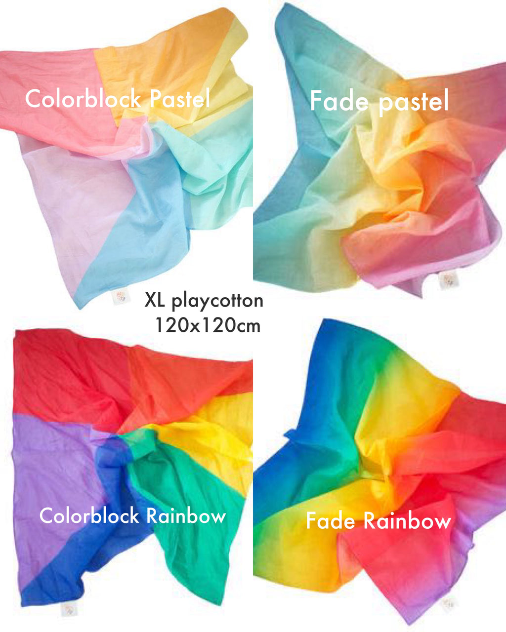 Pit and Play speeldoek rainbow fade XXL 120 x 120 cm kopen