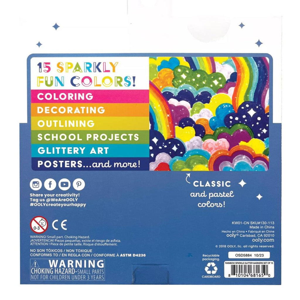 OOLY rainbow sparkle glitter markers 15 stks 6 jr+ 810104681650