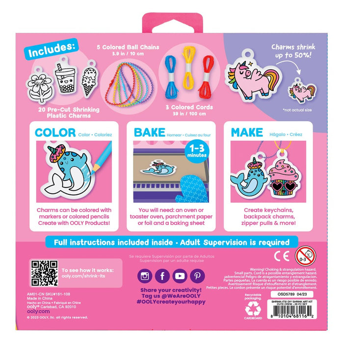 OOLY shrink-its DIY art kit Cute crew 6 jr+