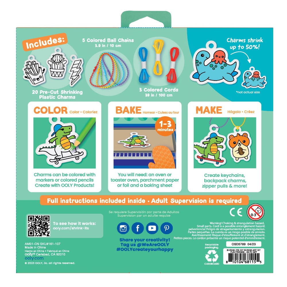 OOLY shrink-its DIY art kit Fun friends 6 jr+ kopen