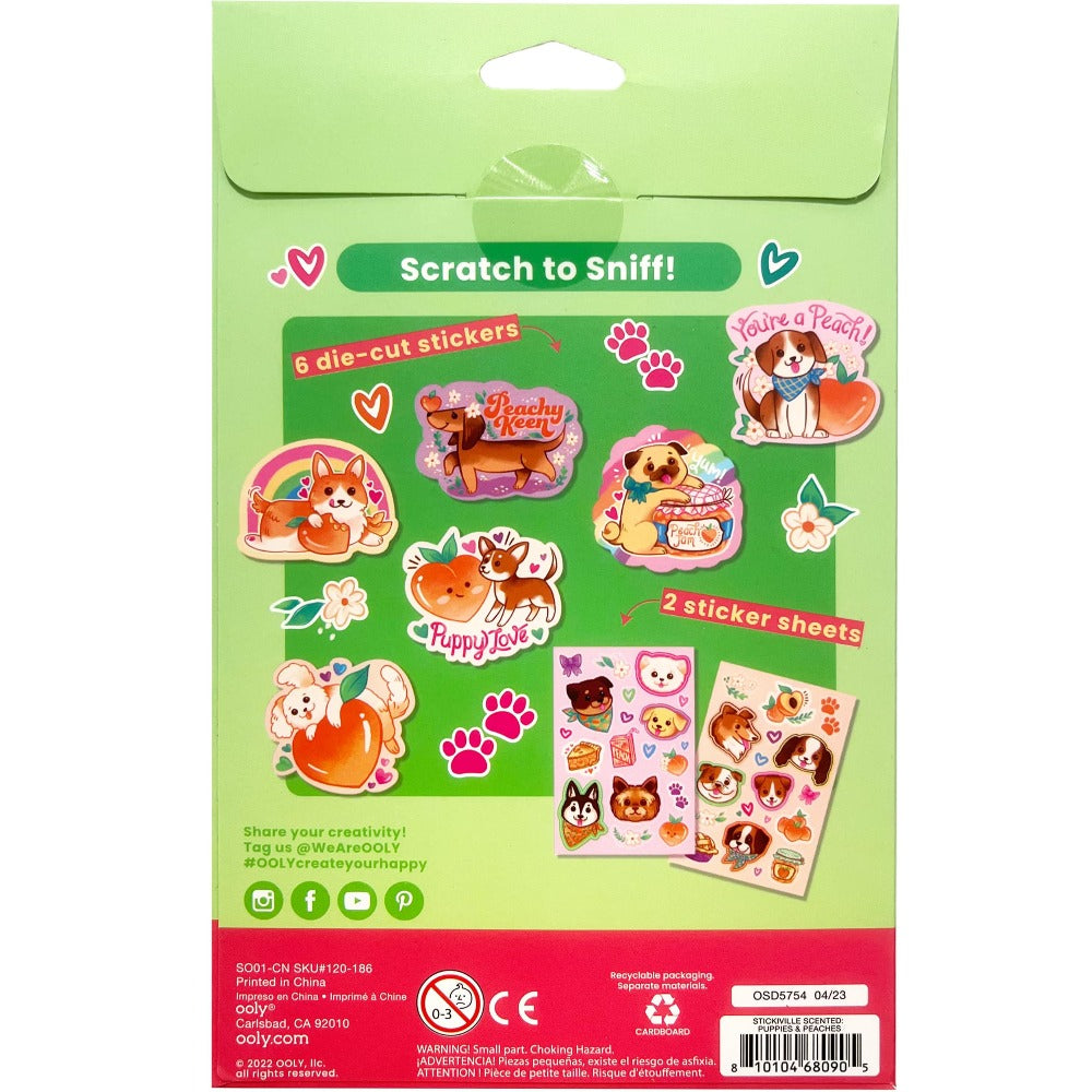 OOLY stickiville geurstickers Puppies & Peaches 810104680905