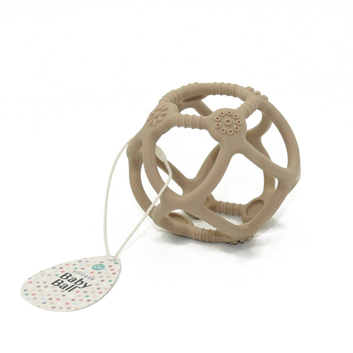 Petit Monkey bijtspeeltje bal taupe 0 mnd+