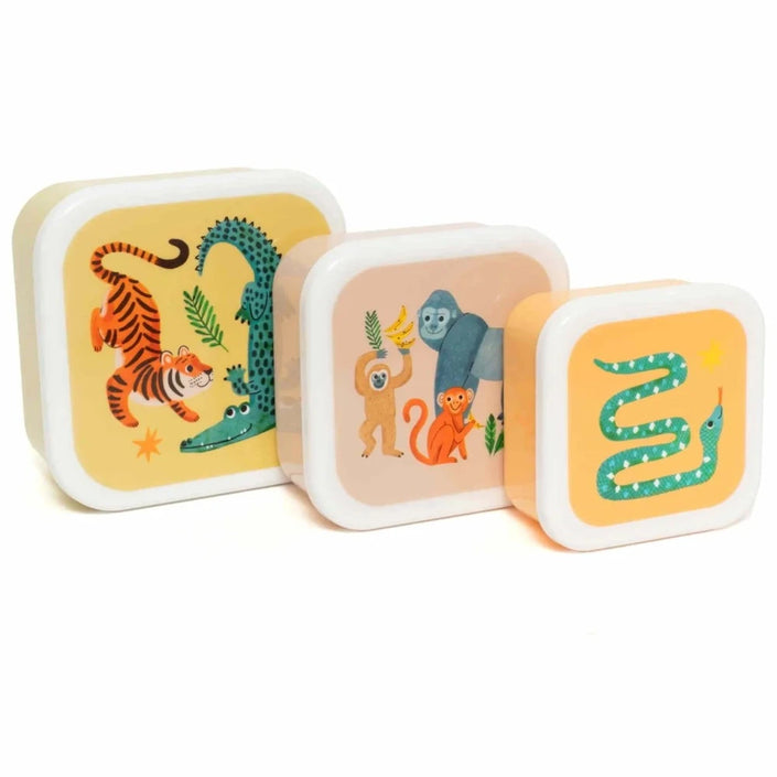 Petit Monkey snackbox set upside down animals 12 x 12 cm