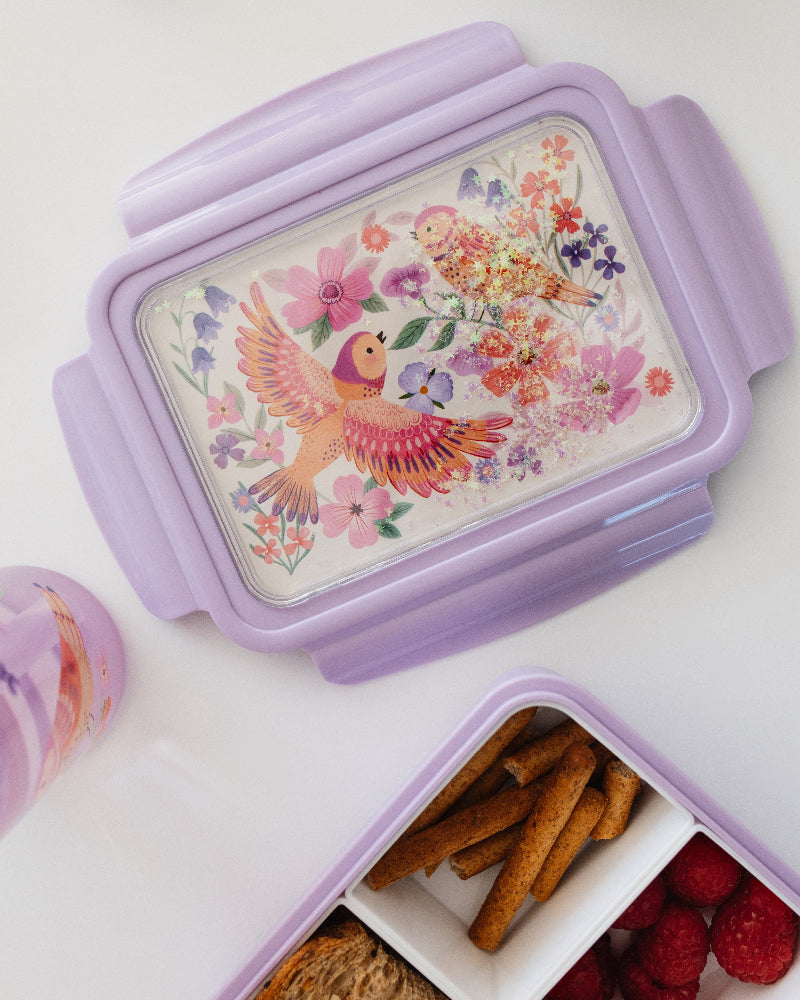 Petit Monkey broodtrommel bento birds of a featherLB55-Rd