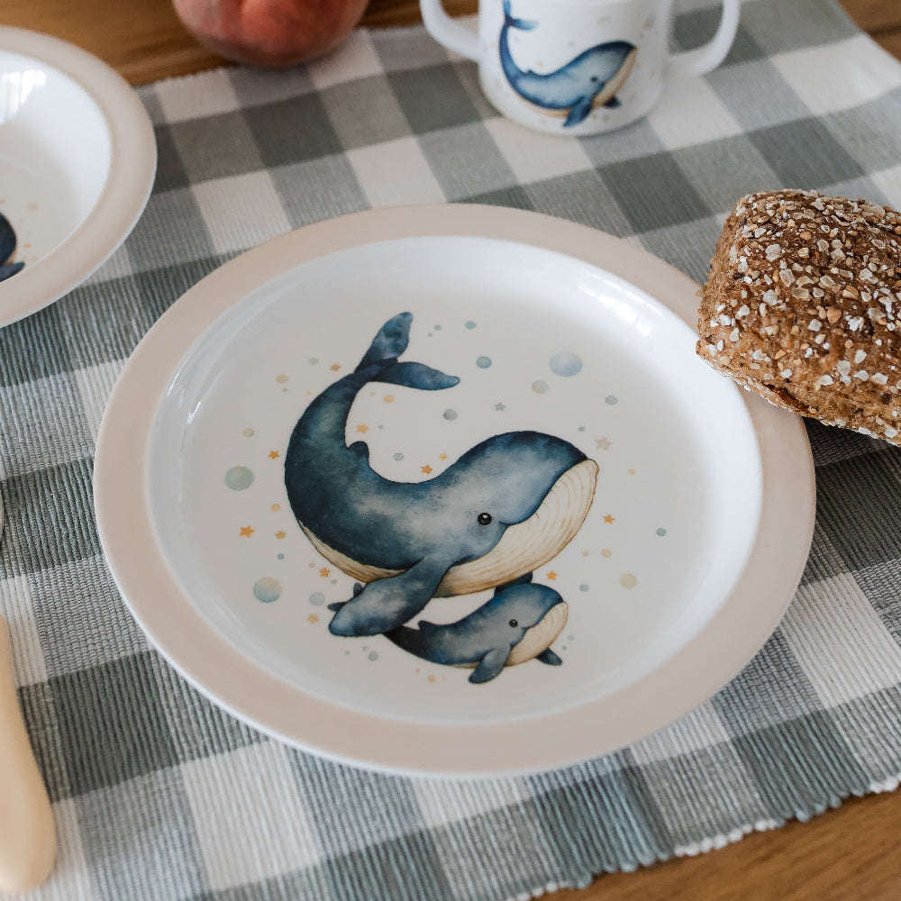 Petit Monkey melamine bord Whale kopen
