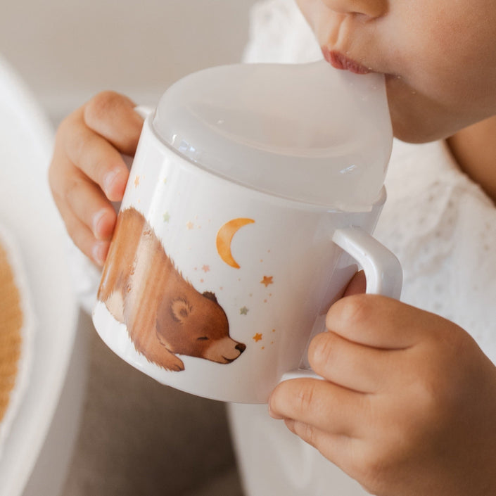 Petit Monkey melamine tuitbeker met oren Bear and StarsMCB24-Rb