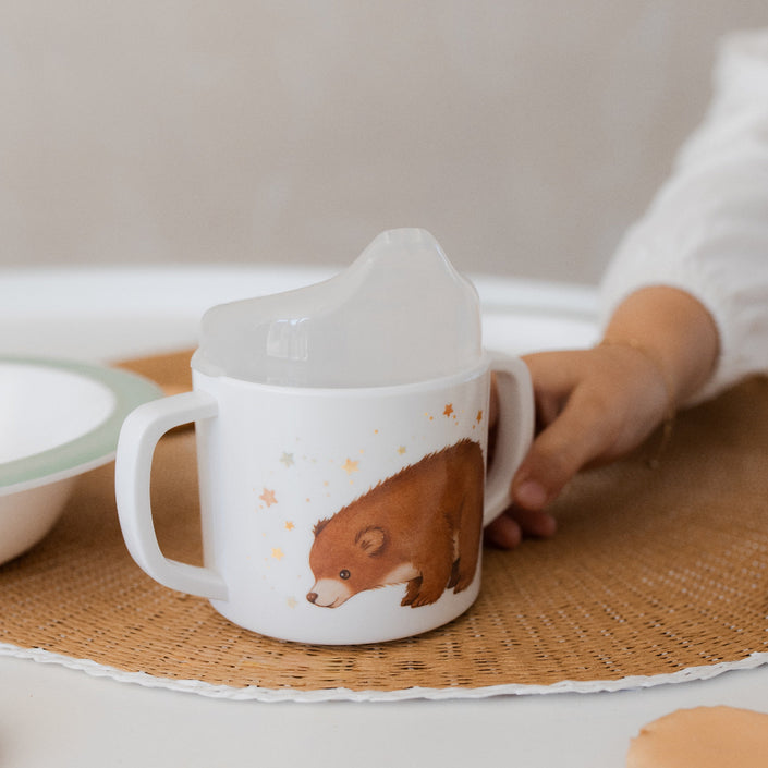 Petit Monkey melamine tuitbeker met oren Bear and StarsMCB24-Rd