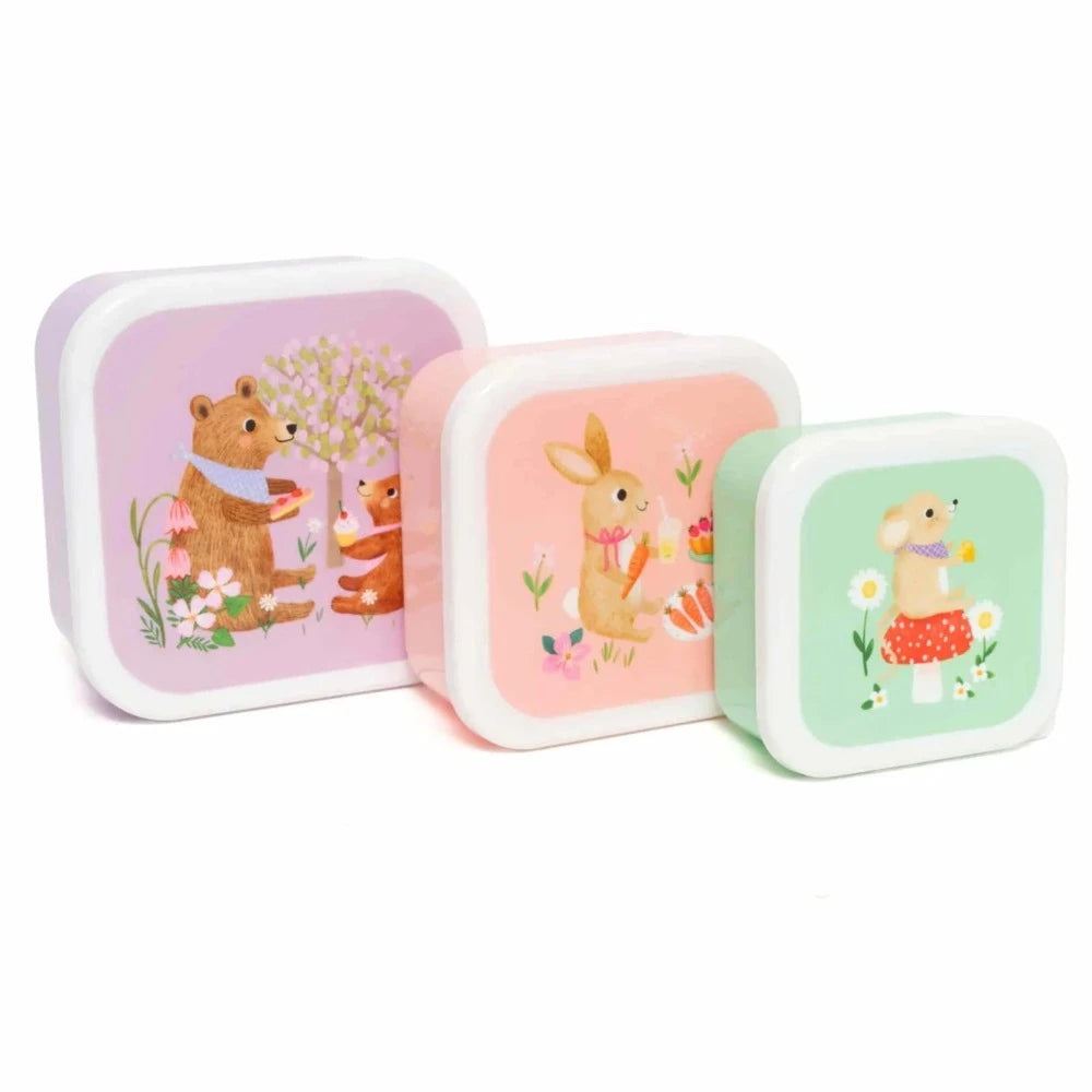 Petit Monkey snackbox set animals picnic 12 x 12 cm