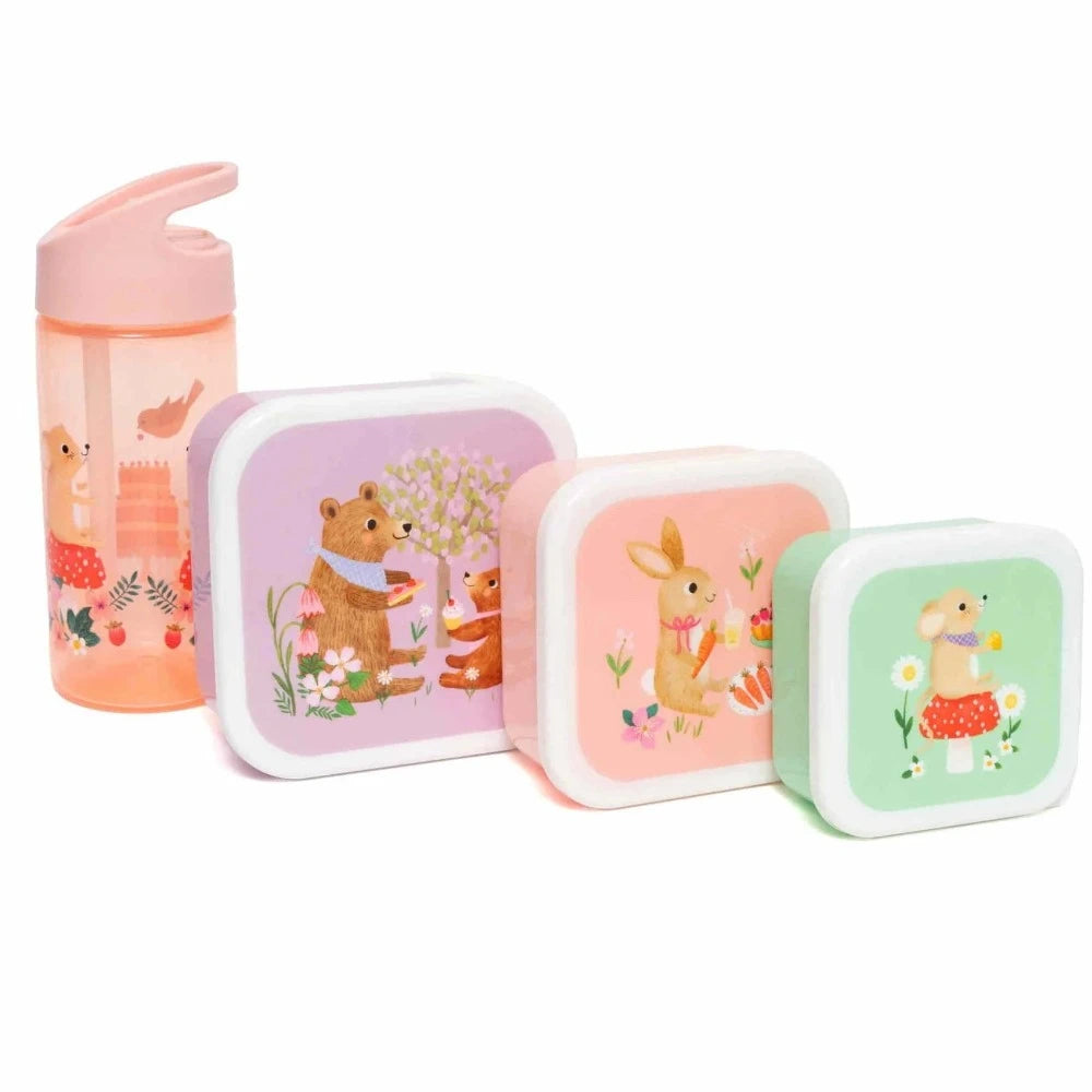 Petit Monkey snackbox set animals picnic 12 x 12 cm
