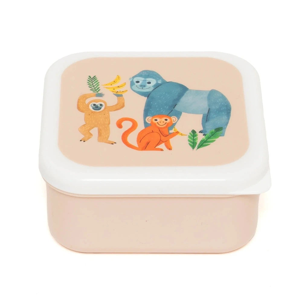 Petit Monkey snackbox set upside down animals 12 x 12 cm