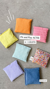 Pit and Play pittenzakjes Pastel set 6 + 1 superconfetti  A