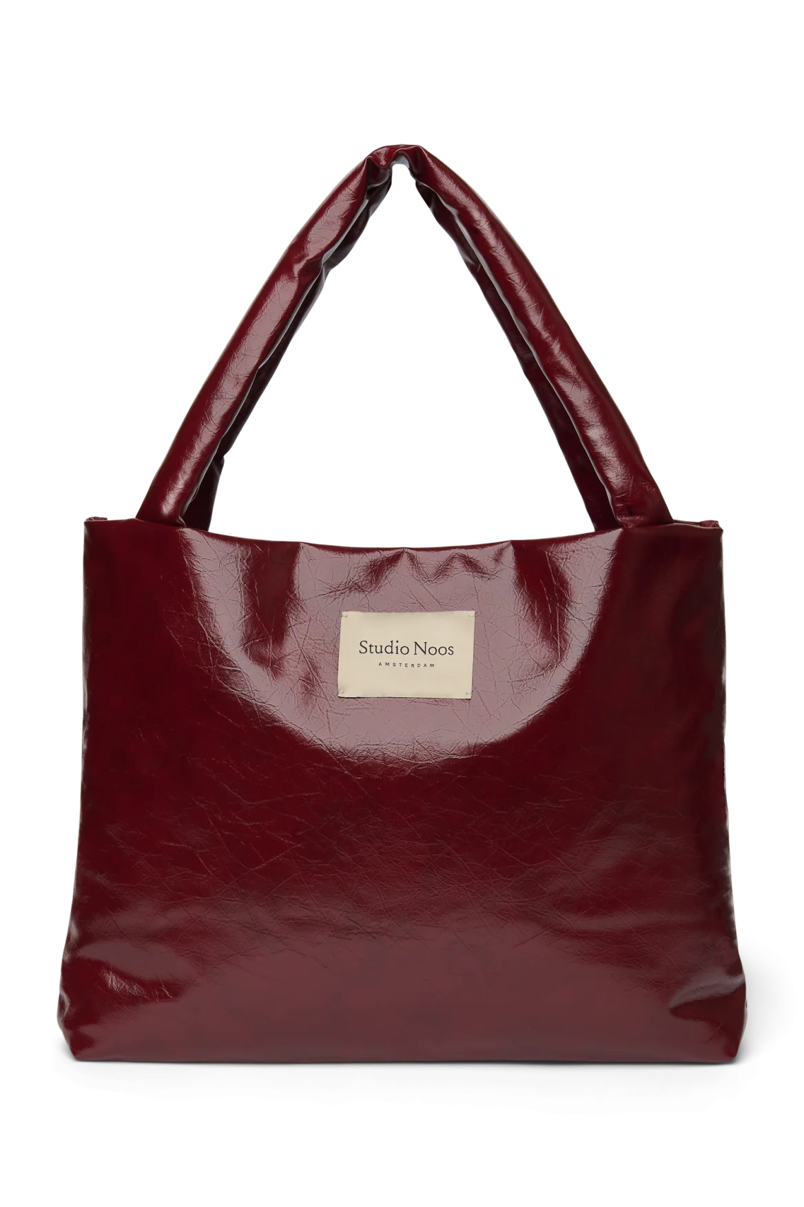 Studio Noos vegan leather mom bag burgundy