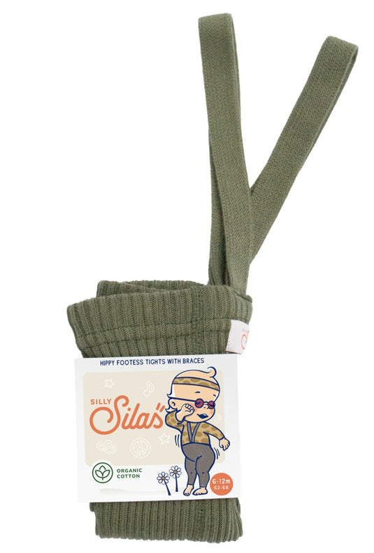 Silly Silas maillot hippy zonder voetjes katoen olive 2-3 jr