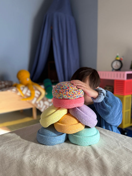 Stapelstein Mini regenboog pastel + mini super confetti a