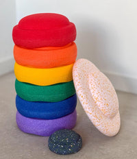 Stapelstein Water Lily special rainbow classic + balance board + gratis mini b