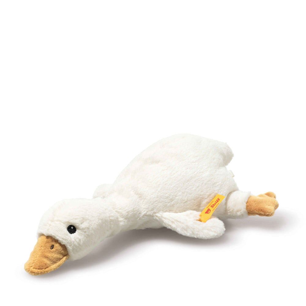 Steiff gans knuffel Gilda met rammelaar 21 cm wit