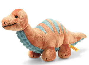 Steiff knuffeldino Bronko 28 cm oranje blauw 4001505087837 a