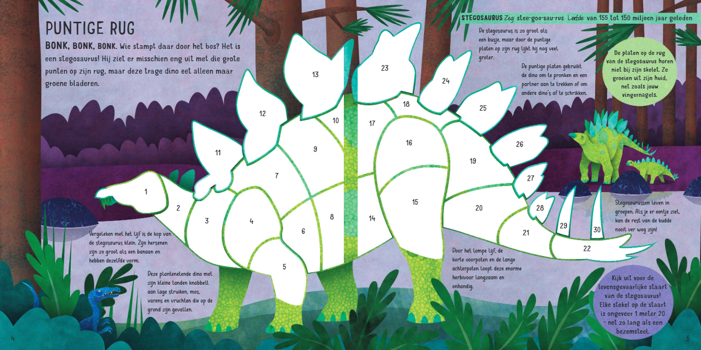 Stickers plakken op nummer Dino's 9789463549189 c