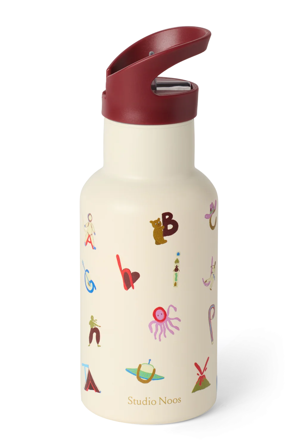 Studio Noos RVS drinkfles RVS 350 ml alphabet kopen