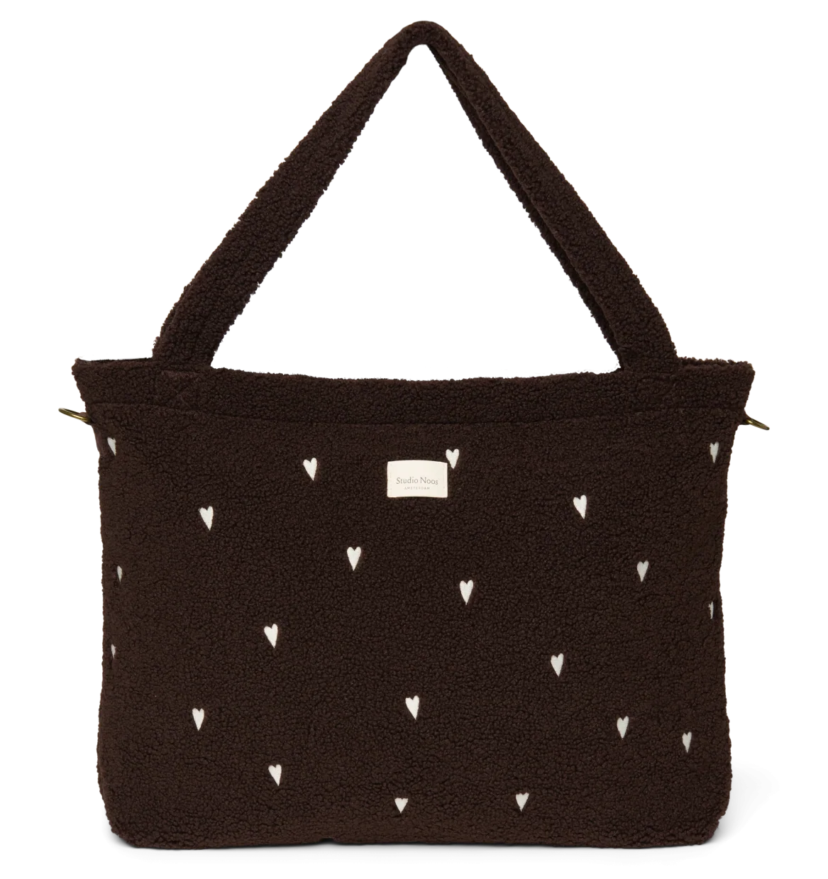 Studio Noos diaper bag teddy chocolate brown hearts