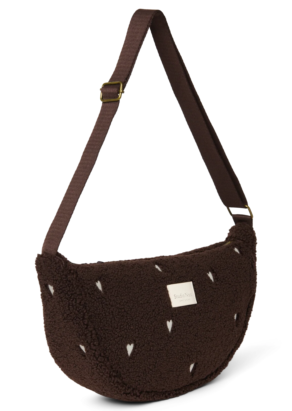 Studio Noos fanny pack chocolate brown hearts kopen