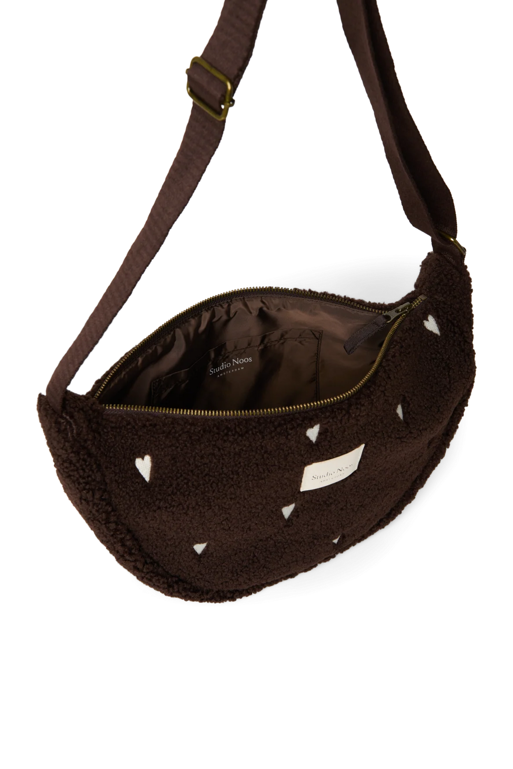 Studio Noos fanny pack chocolate brown hearts 6153325097072