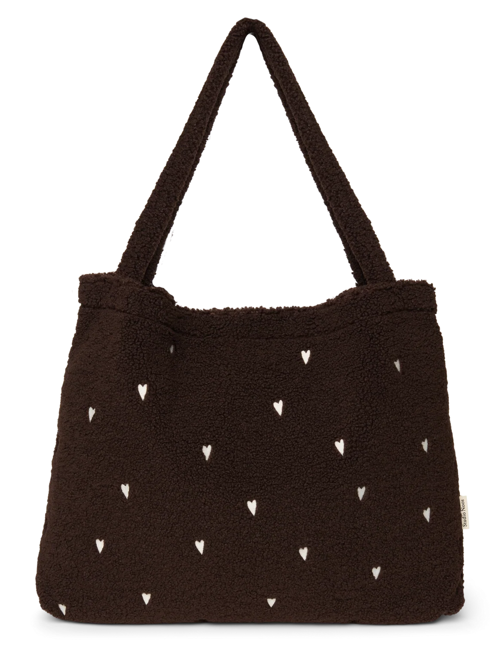 Studio Noos mom bag teddy chocolate brown hearts