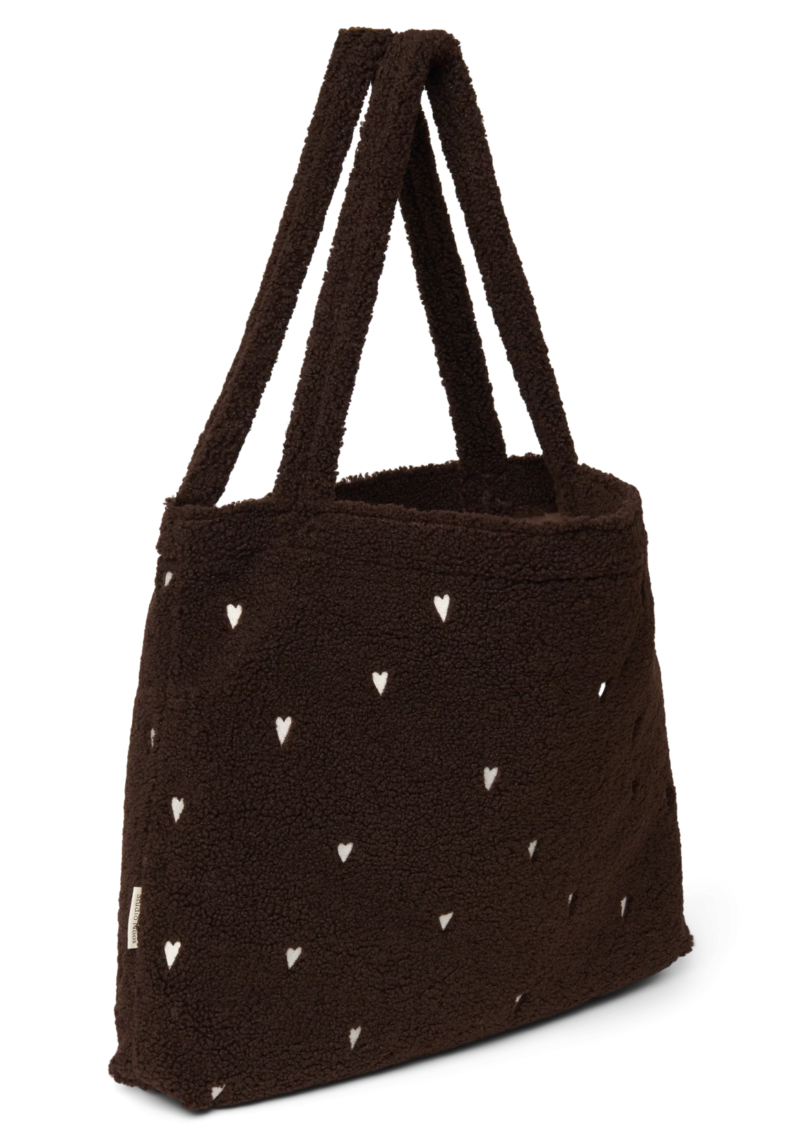 Studio Noos mom bag teddy chocolate brown hearts kopen