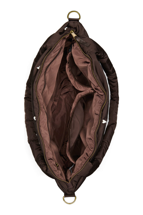Studio Noos puffy diaper bag brown hearts