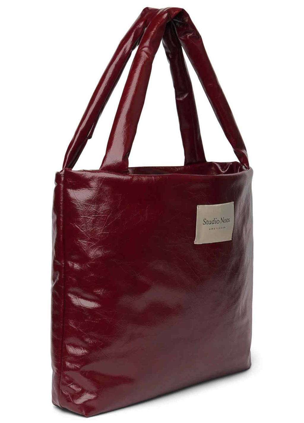 Studio Noos vegan leather mom bag burgundy kopen