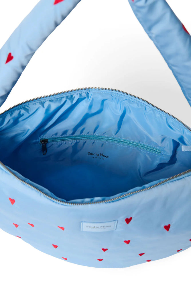 Studio Noos puffy cross body bag blue hearts