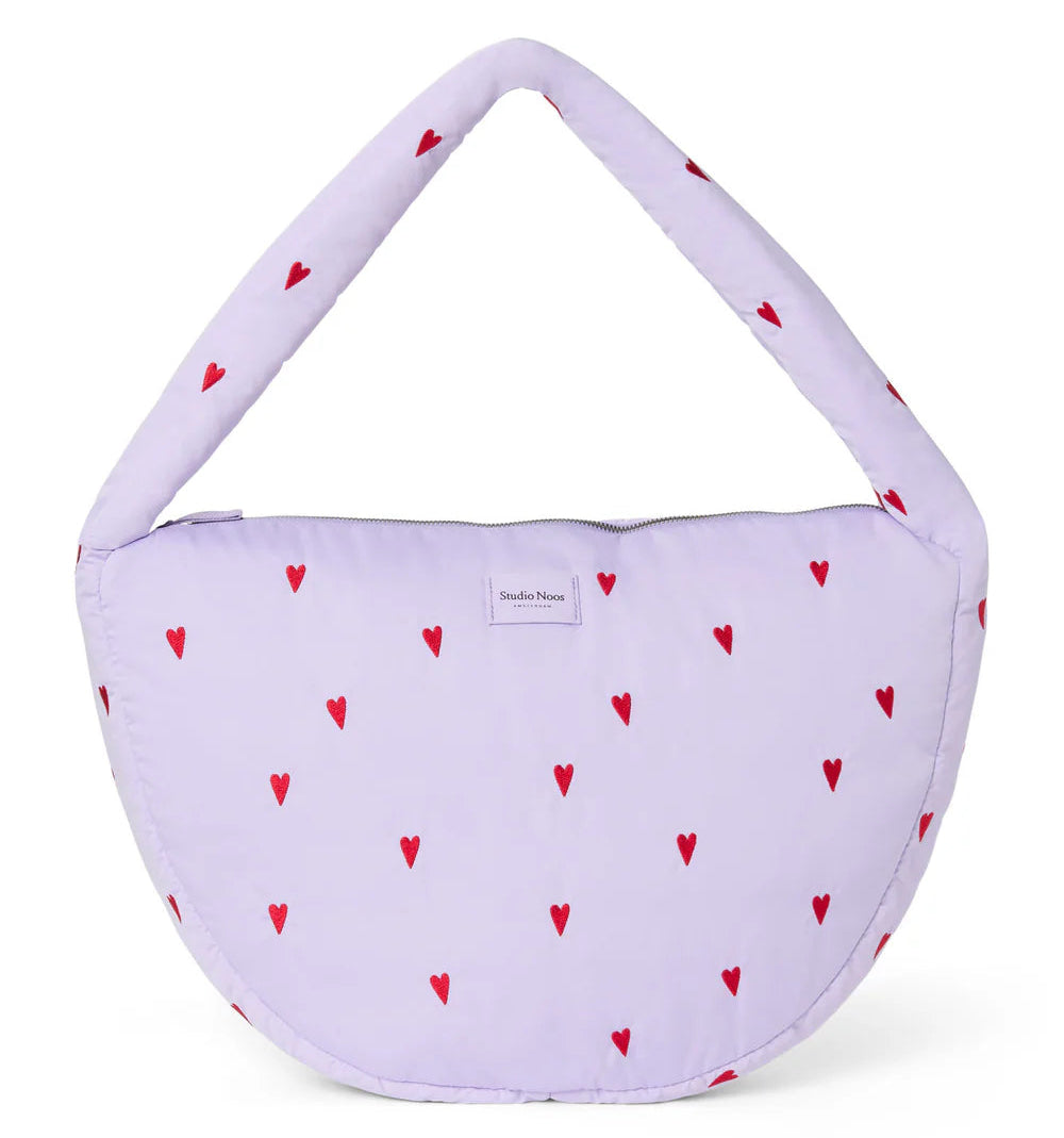 Studio Noos puffy cross body bag purple hearts