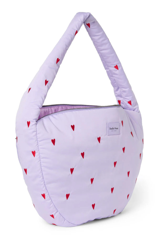 Studio Noos puffy cross body bag purple hearts 6151906043029