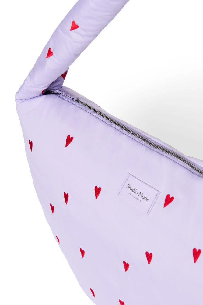Studio Noos puffy cross body bag purple hearts 100% Polyester