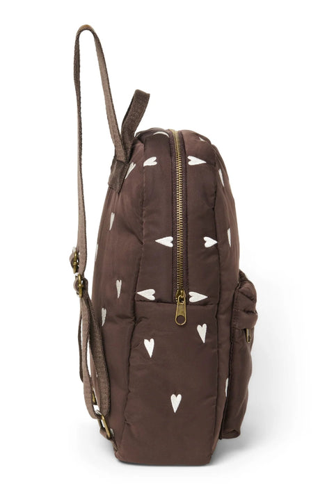 Studio Noos Puffy Midi Backpack Brown HeartsSoftCottonMidiBackpackBrownHeartsc