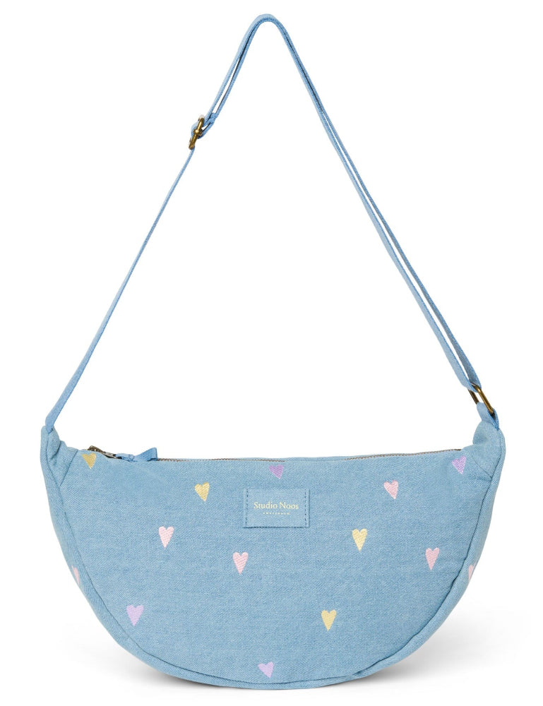 Studio Noos denim fanny pack light blue hearts