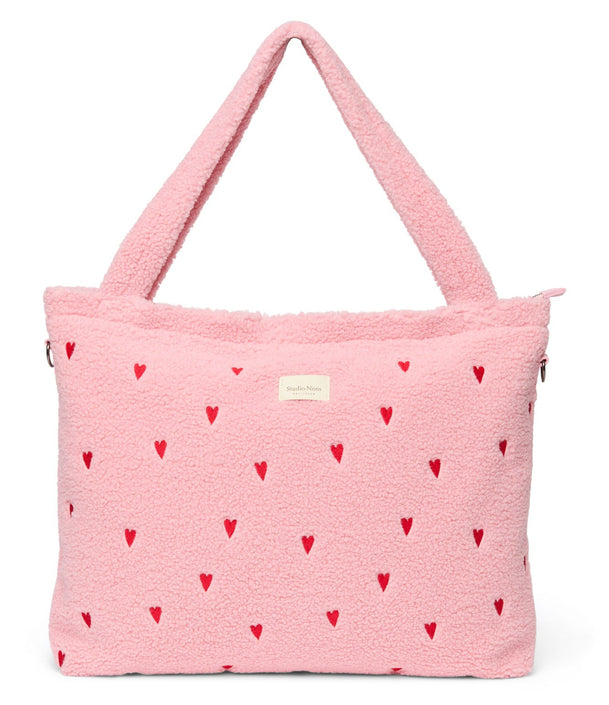 Studio Noos diaper bag teddy light pink hearts 6151929295252