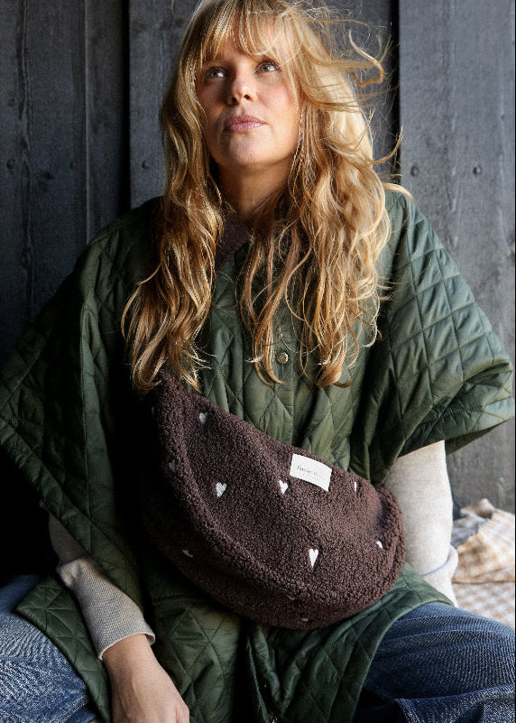 Studio Noos fanny pack teddy chocolate brown hearts