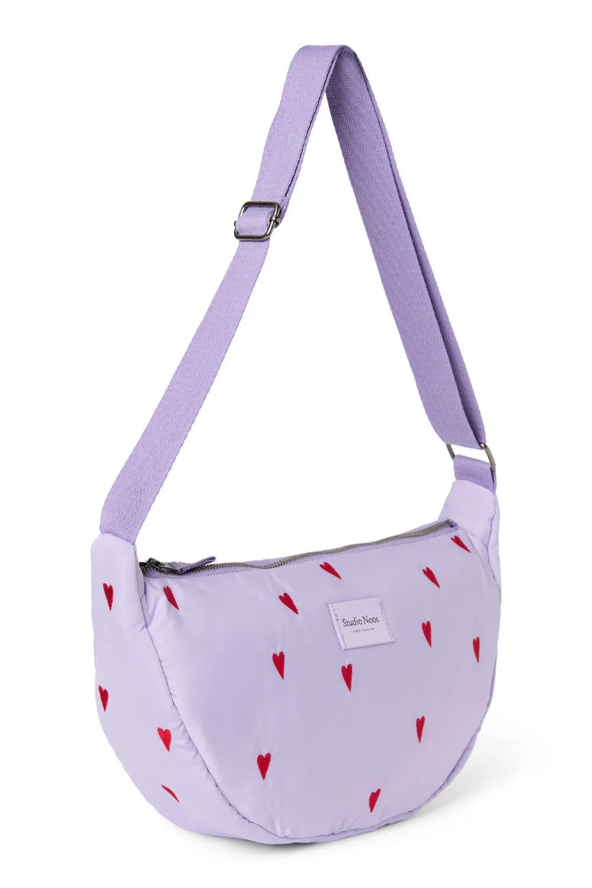Studio Noos puffy fanny pack purple hearts 6151905941975