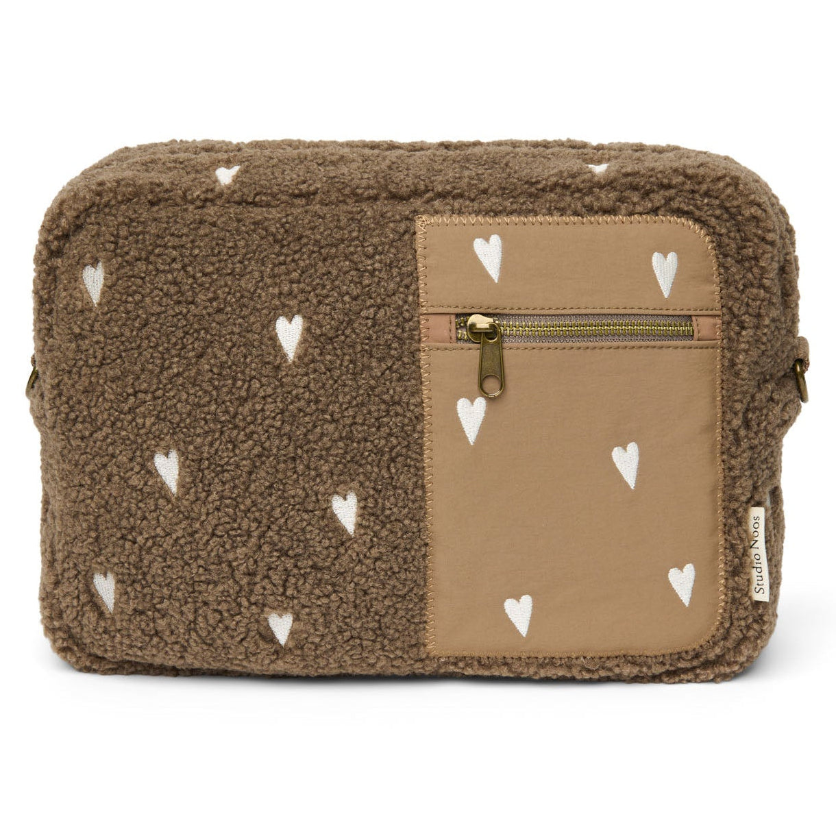 Studio Noos kinderwagen organizer teddy brown hearts