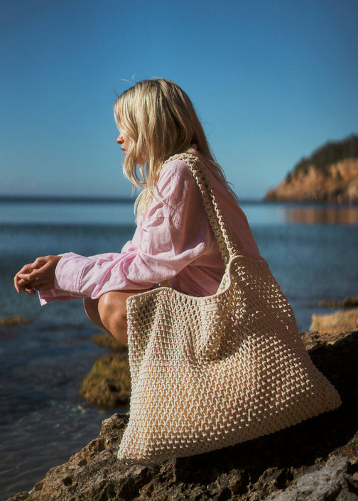 Studio Noos mom bag macrame naturel atmos