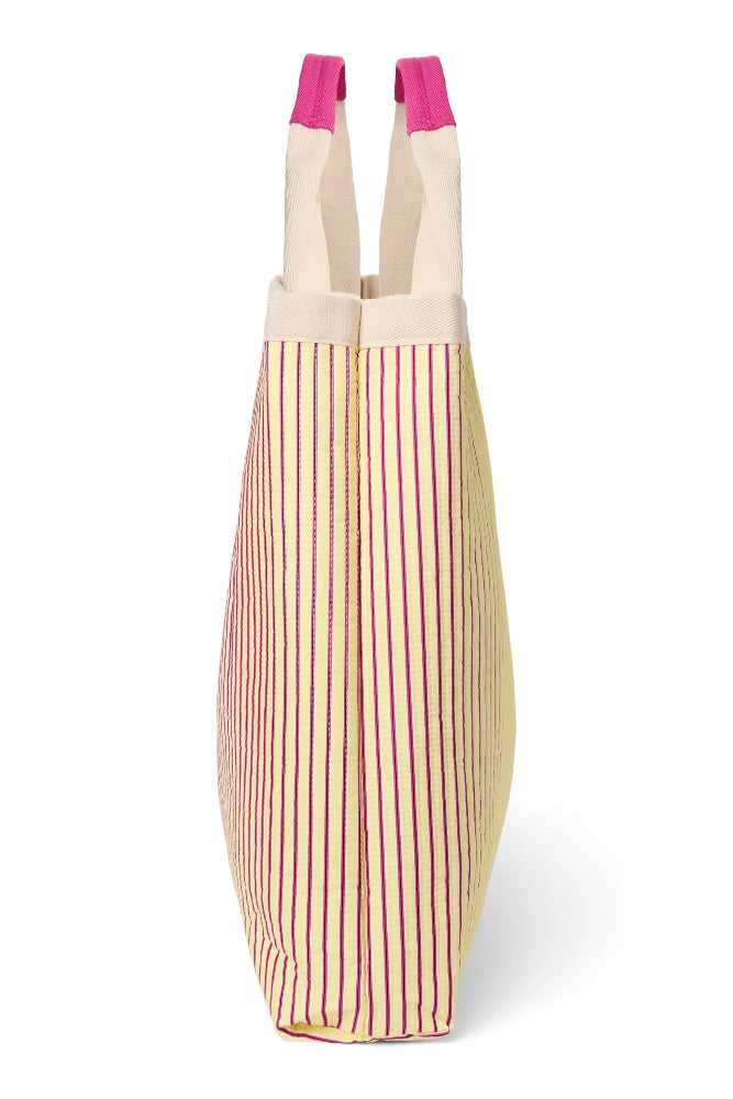 Studio Noos poplin beach bag butter yellow striped 6151908030041 c