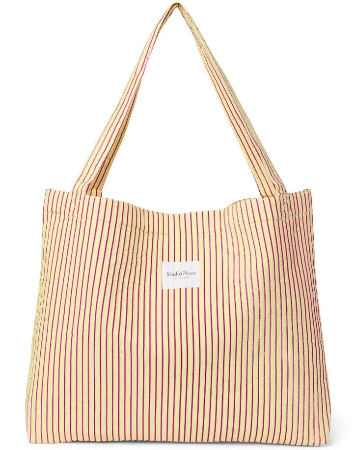 Studio Noos poplin mom bag butter yellow striped 6151907665664 a