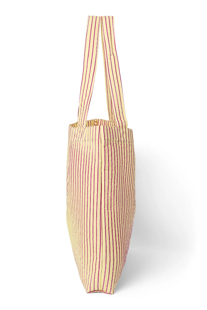 Studio Noos poplin mom bag butter yellow striped 6151907665664 d