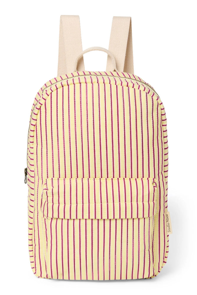Studio Noos poplin rugzak midi butter yellow striped 6151908267263 a