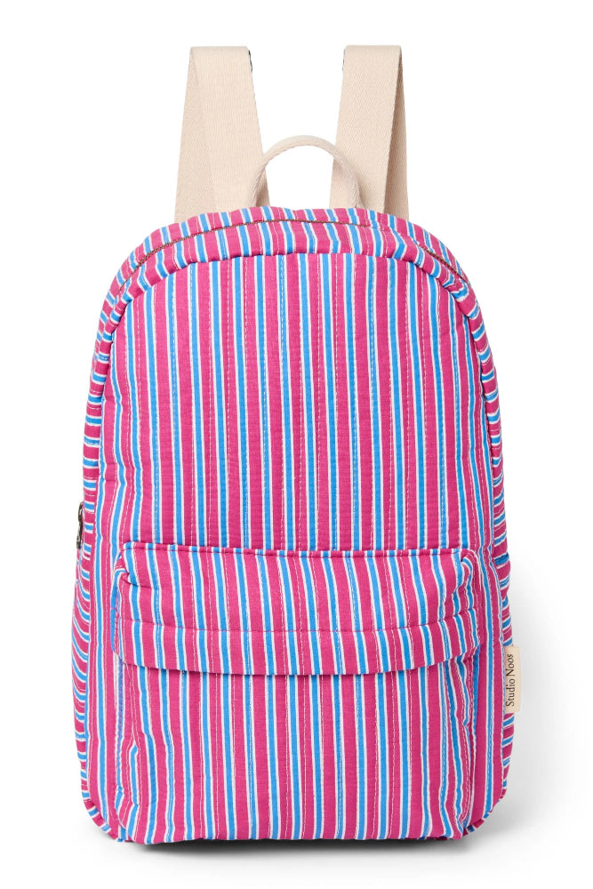 Studio Noos poplin rugzak midi raspberry striped 6151908221258 a
