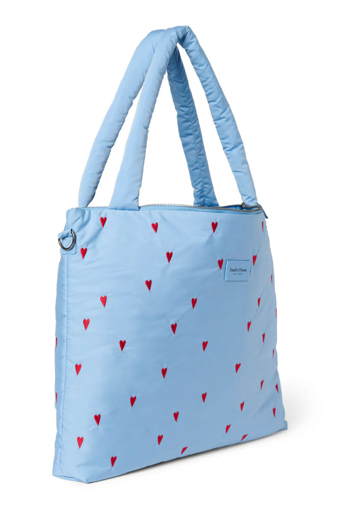 Studio Noos puffy diaper bag blue hearts kopen